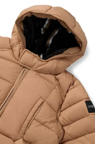 Kids’ padded jacket with rubber-effect logo badge
