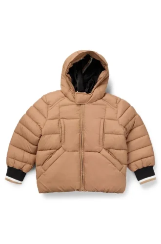 Kids’ padded jacket with rubber-effect logo badge