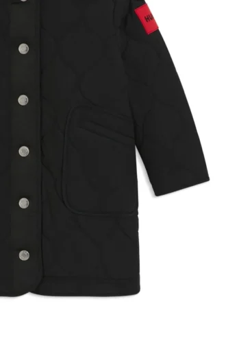 Kids’ parka jacket with logo label