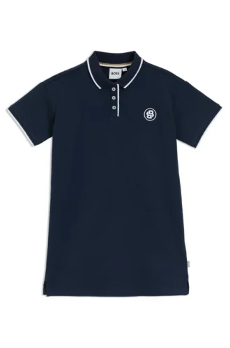 Kids’ polo dress in stretch-cotton piqué