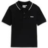 Kids’ printed-logo polo shirt in cotton piqué
