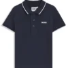 Kids’ printed-logo polo shirt in cotton piqué