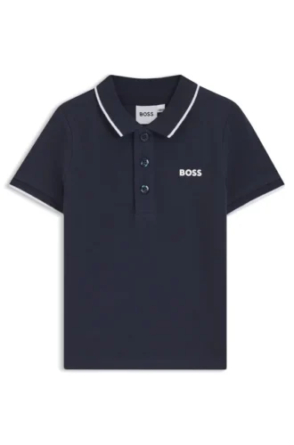 Kids’ printed-logo polo shirt in cotton piqué Kids’ printed-logo polo shirt in cotton piqué