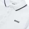 Kids’ printed-logo polo shirt in cotton piqué