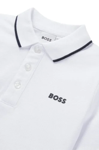 Kids’ printed-logo polo shirt in cotton piqué Kids’ printed-logo polo shirt in cotton piqué