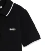 Kids’ printed-logo polo shirt in cotton piqué