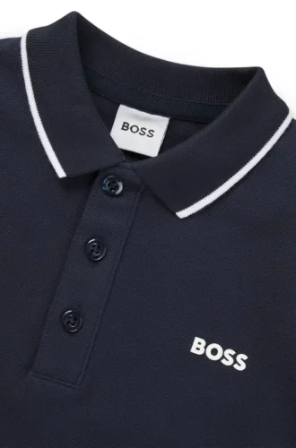 Kids’ printed-logo polo shirt in cotton piqué Kids’ printed-logo polo shirt in cotton piqué