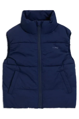 Kids’ puffer gilet with logo print