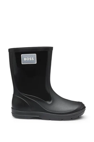 Kids’ rain boots with rubber logo badge