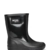 Kids’ rain boots with signature-stripe logo label