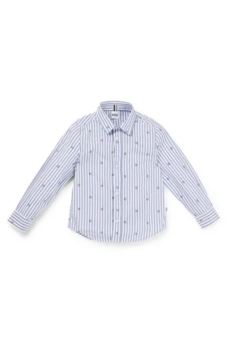 Kids’ regular-fit cotton shirt with Double B monograms