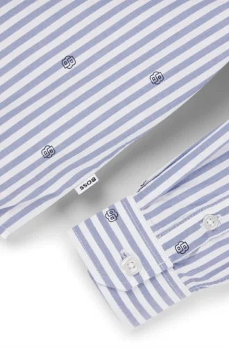 Kids’ regular-fit cotton shirt with Double B monograms