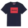 Kids’ regular-fit cotton T-shirt with red logo