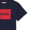 Kids’ regular-fit cotton T-shirt with red logo