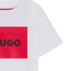 Kids’ regular-fit cotton T-shirt with red logo