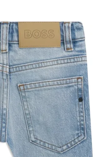 Kids’ regular-fit jeans in blue stretch denim