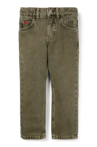Kids’ regular-fit jeans in green-tinted denim