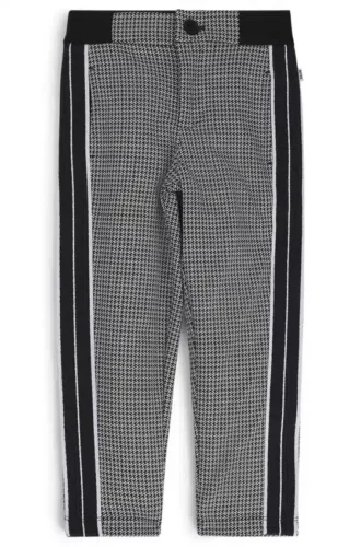 Kids’ regular-fit tracksuit bottoms with houndstooth pattern