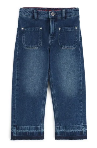 Kids’ relaxed-fit jeans in blue stretch denim