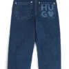 Kids’ relaxed-fit jeans in blue stretch denim