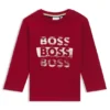 Kids’ repeat-logo T-shirt in cotton jersey