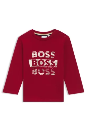Kids’ repeat-logo T-shirt in cotton jersey
