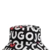 Kids’ reversible branded bucket hat in cotton canvas