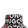 Kids’ reversible branded bucket hat in cotton canvas
