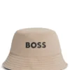 Kids’ reversible bucket hat in cotton and ripstop