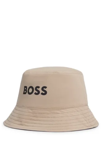 Kids’ reversible bucket hat in cotton and ripstop