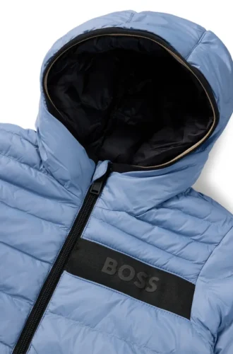 Kids’ reversible hooded jacket with water-repellent finish
