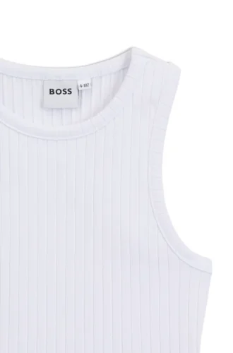 Kids’ ribbed stretch-cotton tank top