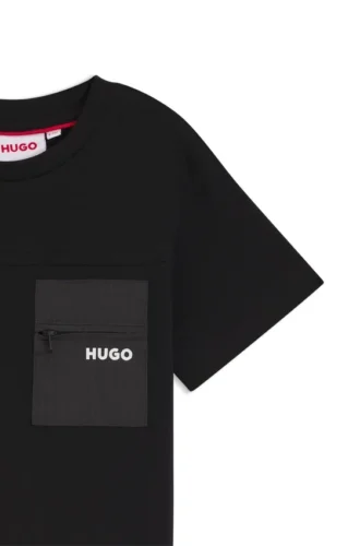 Kids’ ripstop-pocket T-shirt in cotton