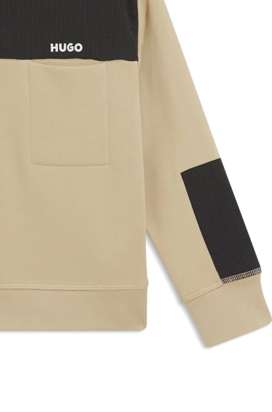 Kids’ ripstop-trim sweatshirt in a cotton blend Kids’ ripstop-trim sweatshirt in a cotton blend
