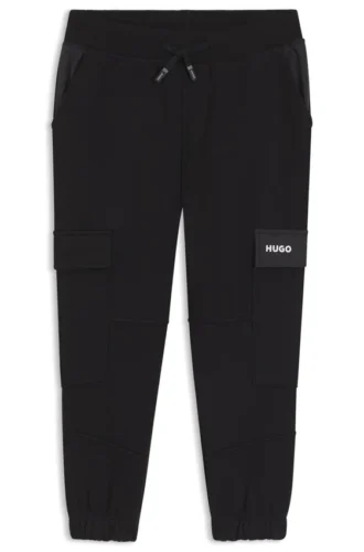 Kids’ ripstop-trim tracksuit bottoms in a cotton blend