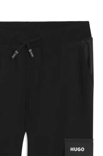 Kids’ ripstop-trim tracksuit bottoms in a cotton blend