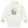 Kids’ rollneck sweater dress with rhinestone Double B monogram