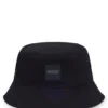 Kids’ rubber-logo bucket hat in cotton twill