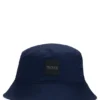 Kids’ rubber-logo bucket hat in cotton twill