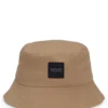Kids’ rubber-logo bucket hat in cotton twill