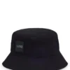 Kids’ rubber-logo bucket hat in cotton twill
