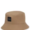 Kids’ rubber-logo bucket hat in cotton twill