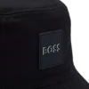 Kids’ rubber-logo bucket hat in cotton twill