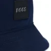 Kids’ rubber-logo bucket hat in cotton twill