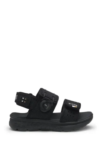 Kids’ sandals in faux leather and mesh