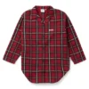 Kids’ shirt dress in checked cotton with logo print Kids’ shirt dress in checked cotton with logo print