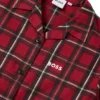 Kids’ shirt dress in checked cotton with logo print Kids’ shirt dress in checked cotton with logo print
