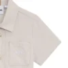 Kids’ shirt in linen and cotton with logo detail