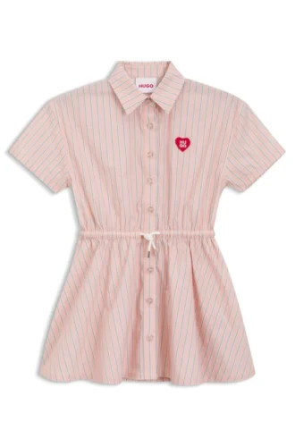 Kids’ shirtdress in striped cotton poplin