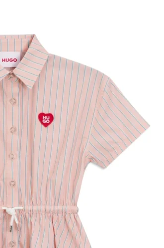 Kids’ shirtdress in striped cotton poplin